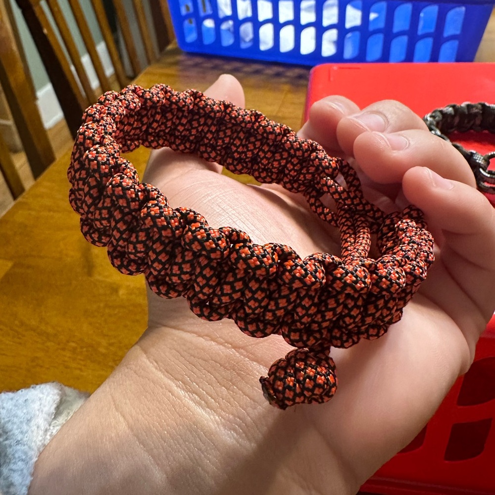 Handmade Orange and Black Bracelet